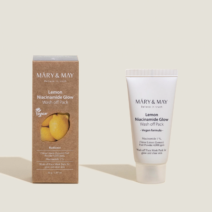 MARY & MAY Vegan Lemon Niacinamide Glow Wash off Pack 30g