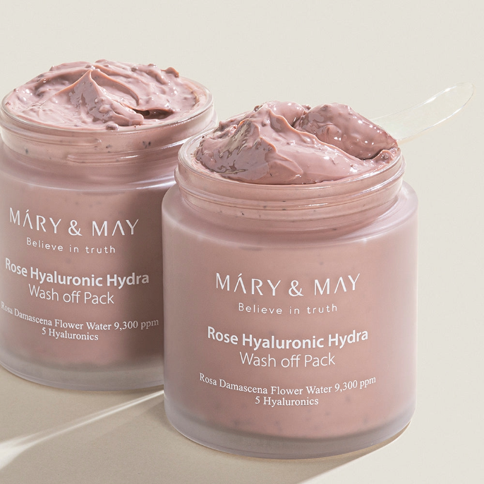 MARY & MAY Vegan Rose Hyaluronic Hydra Wash off Pack 125g